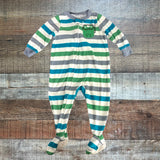 Just One You by Carter's Striped Snorkel Alligator Zip Up Footie Outfit- Size 12M (see notes)