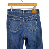 J Crew Dark Wash Slim Demi Boot Raw Hem Jeans- Size 29 (Inseam 26”)