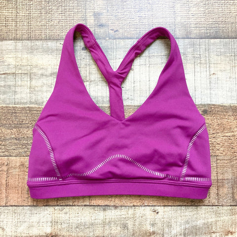 Lululemon Wine Reflector Print Sports Bra- Size 4 (we have matching leggings)