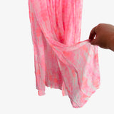 Lovers + Friends Pink/Coral Tie Dye with Tie Belt and Side Slits Cover Up- Size S