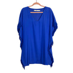 Marie Oliver Blue Silk Fringe Cover Up Dress- Size XS