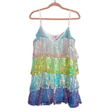 Buddy Love Rainbow Sequin Tiered Disco Dress NWT- Size L (see notes, sold out online)