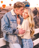 Olivaceous Beige Ribbed Bell Sleeve Crop Top - Size M