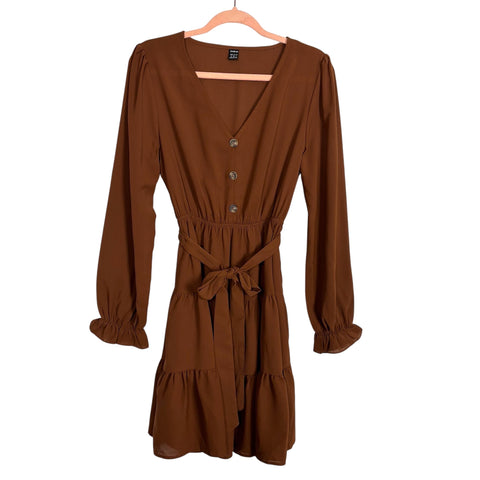 Shein Brown Belted Dress - Size M