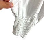 Sail to Sable White Smocked Mock Neck Long Sleeve Top- Size XXL (see notes)