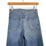 Reformation Distressed Raw Hem Stretch Flood Jeans- Size 25 (Inseam 27”)