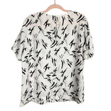 A New Day White/Black Patterned Top- Size XL