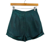 Heidi Merrick Green Cuffed Shorts- Size XS
