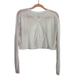 Free People Movement White Ribbed Sheer with Back Cut Out Crop Top- Size S (see notes)