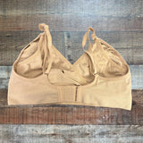 Motherhood Maternity Beige Padded Hands Free Pumping and Nursing Bra- Size L