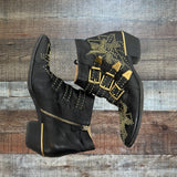 Chloe Black Studded Leather Buckle Ankle Booties- Size 39 (see notes)