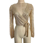 Petal + Pup Gold Sequins Wrap Top- Size 2 (sold out online)