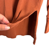Offline by Aerie Brown Waffle Knit Snap Front Tunic Top- Size M