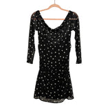 Abercrombie & Fitch Black Polka Dot Mesh Lined Dress- Size L