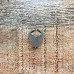 Silver Rhinestone Large Heart Adjustable Ring- Size 6