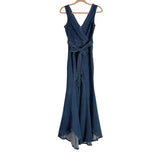 Vici Denim Surplice Tank Tie Belt Flare Jumpsuit- Size S