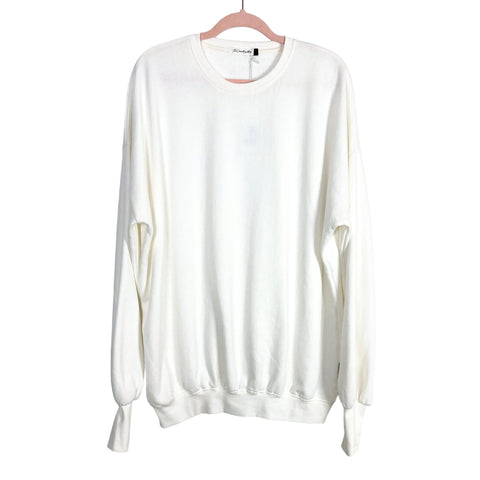 The Laundry Room Bright White Jump Jumper Sweatshirt NWT- Size M