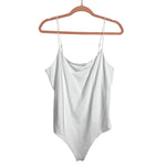 Nuuds White Cami Thong Bodysuit-Size XL