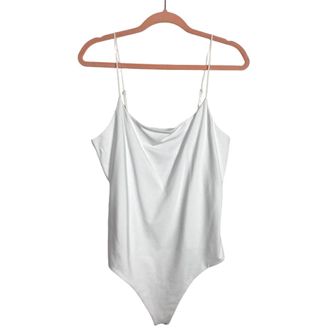 Nuuds White Cami Thong Bodysuit-Size XL