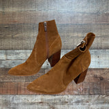 Steve Madden Julina Chestnut Leather Booties- Size 8.5 (see notes)