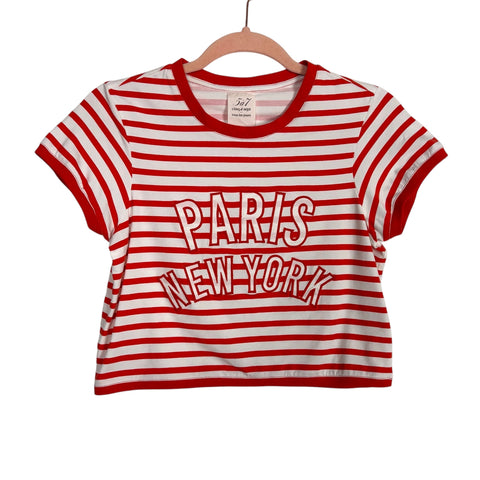 Cinq a Sept Becka Striped Embroidered Cropped Top - Size S