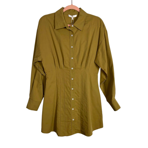 WAYF Khaki Pintuck Shirt Dress NWT- Size S