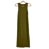 SHEIN Maternity Olive Ribbed Tank Dress- Size L