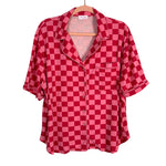 Pink Lily Pink and Red Check Top- Size L (we have matching shorts, sold out online)