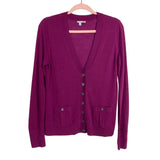 Halogen Wine 100% Merino Wool Button Front Cardigan- Size M