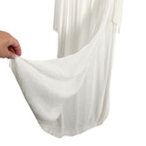 No Brand White Gauze with Side Tie and High Slit Sarong Cover Up- Size OS