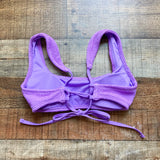 Wild Fable Purple Textured Back Lace Up Padded Bikini Top- Size XS