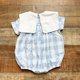 The Gray Kate Lot Blue Checked Cowboy Boot Walker Bubble- Size 9M