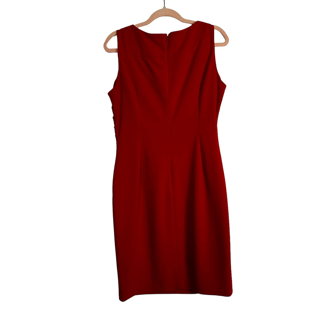 Calvin Klein Red Side Ruched Dress- Size 12 The Saved Collection Calvin Klein Red Side Ruched Dress- Size 12 The Saved Collection