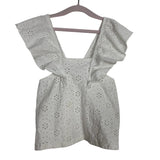 Zara White Eyelet Ruffle Top- Size 7Y (see notes)
