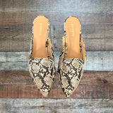 Express Snake Skin Mules - Size 8