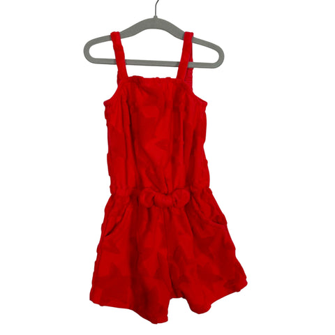 Cat & Jack Red with Terry Cloth Stars Romper- Size 3T