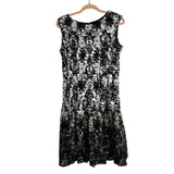 Gabby Skye Black/Ivory/Taupe Lace Overlay Dress- Size 12