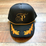 Otoo Black and Gold Mesh Back Adjustable Trucker Hat- One Size Fits Most (see notes)