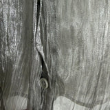 Kourt Metallic Sheer Silver Roll Tab Sleeve Blouse NWT- Size XS (sold out online)