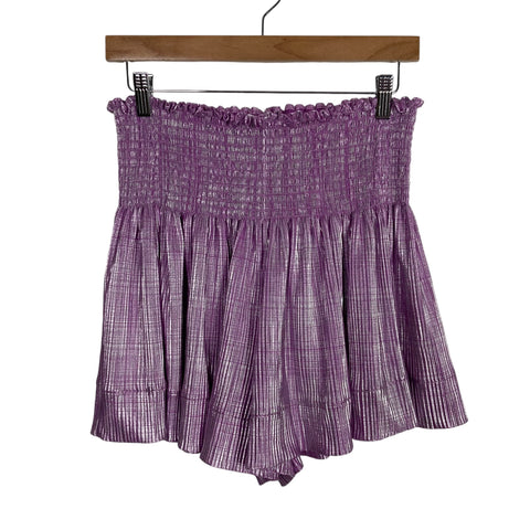 Queen of Sparkles Metallic Purple Flowy Shorts- Size M (Sold Out Online!)