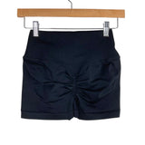 VertVie Black V Crossover Waist with Cinched Butt Biker Shorts NWT- Size S