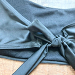 No Brand Black Puff Sleeve Tie Back Padded Bikini Top- Size M (see notes)