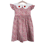 Cecil and Lou Floral Collared Apple Dress- Size 3T
