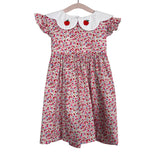 Cecil and Lou Floral Collared Apple Dress- Size 3T
