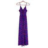 No Brand (Cupshe) Blue Pink Floral Front and Back Cutout Dress- Size ~S (fits like a small)