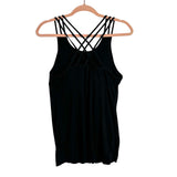 Athleta Black with Built-In Padded Bra and Back Criss Cross Straps Tank- Size M