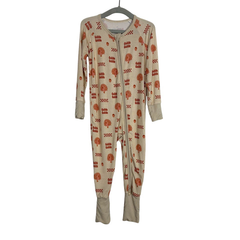 Ollie's Day Gobble Gobble Turkey Bamboo Pajamas - Size 18-24M