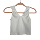 Vestique White Ribbed V-Neck Seamless Top - Size M/L (See Notes)