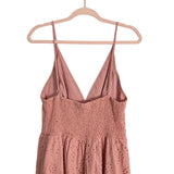 Simplee Pink Eyelet Smocked Back Dress- Size XL