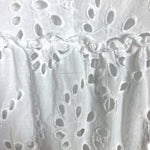 Tuckernuck White Eyelet Lace Overlay V-Neck with Puff Sleeves Dress- Size XL (see notes)